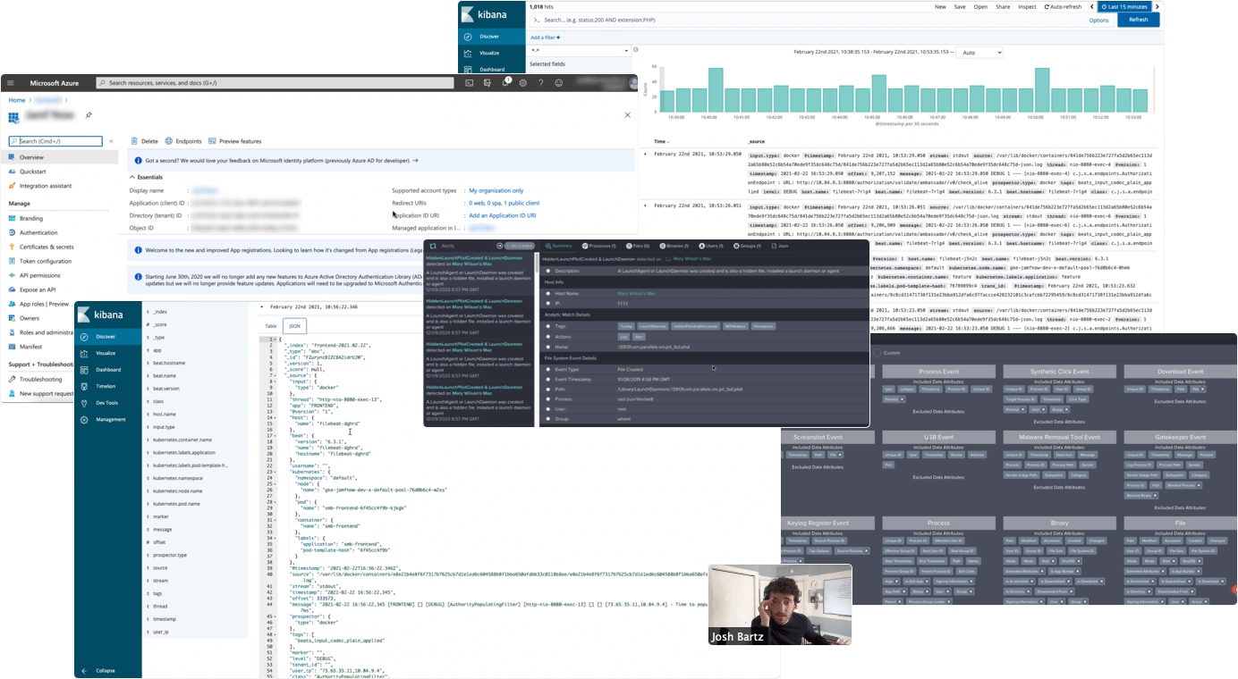 Examples of existing logging interfaces displaying complex and hard-to-read debugging entries.